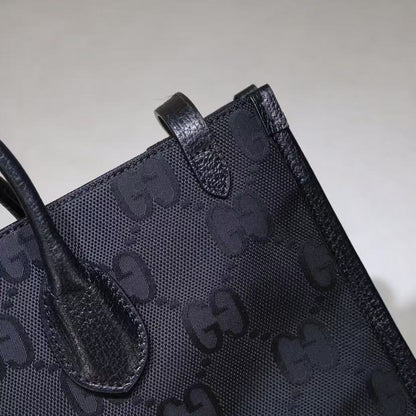 Gucci Off The Grid Medium Tote Bag Black Polyester and Leather