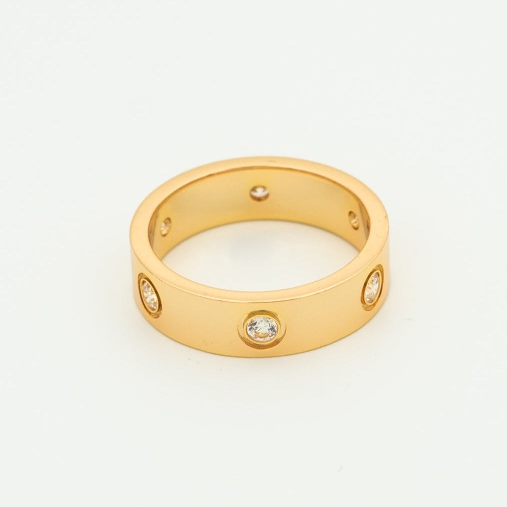 [NOVO] Liebesring 5,5 mm, 6 Diamanten, Roségold
