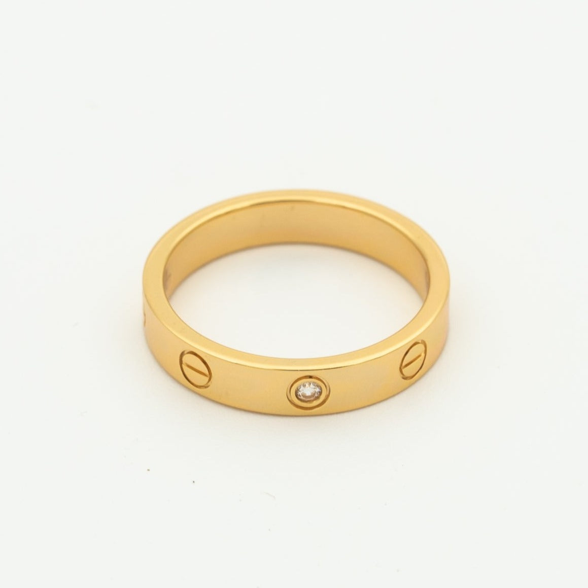 [NOVO] Liebesring 4 mm, 1 Diamant, Roségold
