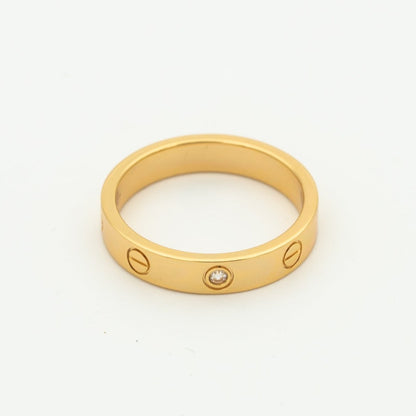 [NOVO] Liebesring 4 mm, 1 Diamant, Roségold
