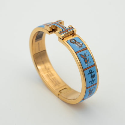 [NOVO]H Armband aus rosafarbenem Gold und blauer Keramik