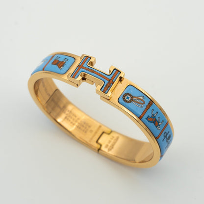 [NOVO]H Armband aus rosafarbenem Gold und blauer Keramik