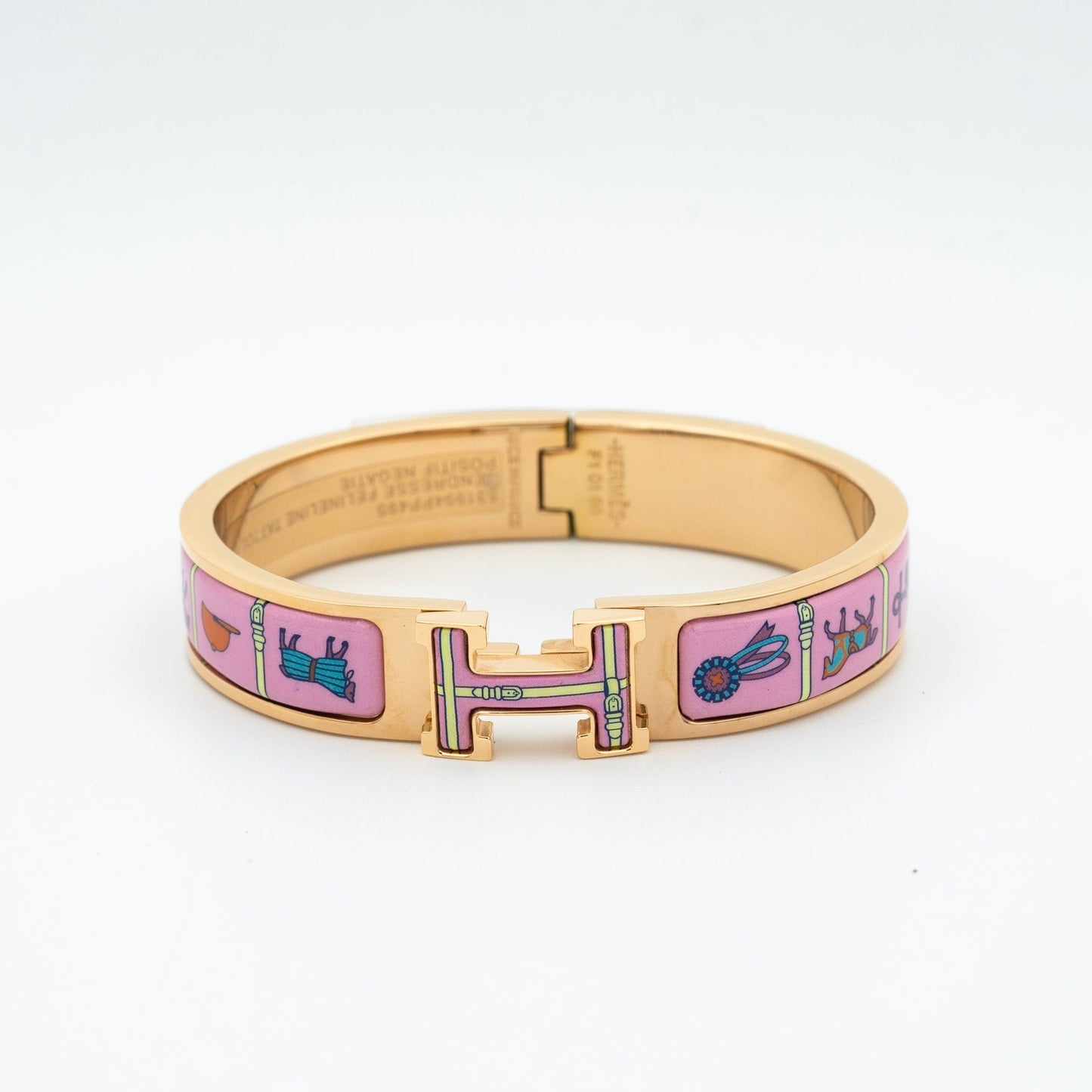 [NOVO]H Armband aus rosafarbener Keramik in Gold