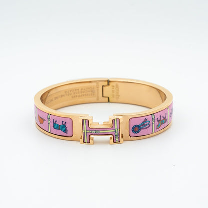 [NOVO]H Armband aus rosafarbener Keramik in Gold