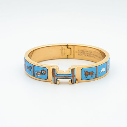 [NOVO]H Armband aus rosafarbenem Gold und blauer Keramik