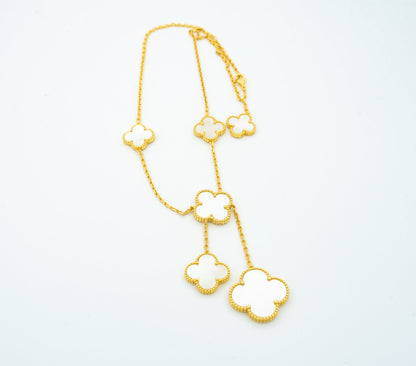 [GALE]CLOVER MOTHER OF PEARL NECKLACE 6 MOTIF