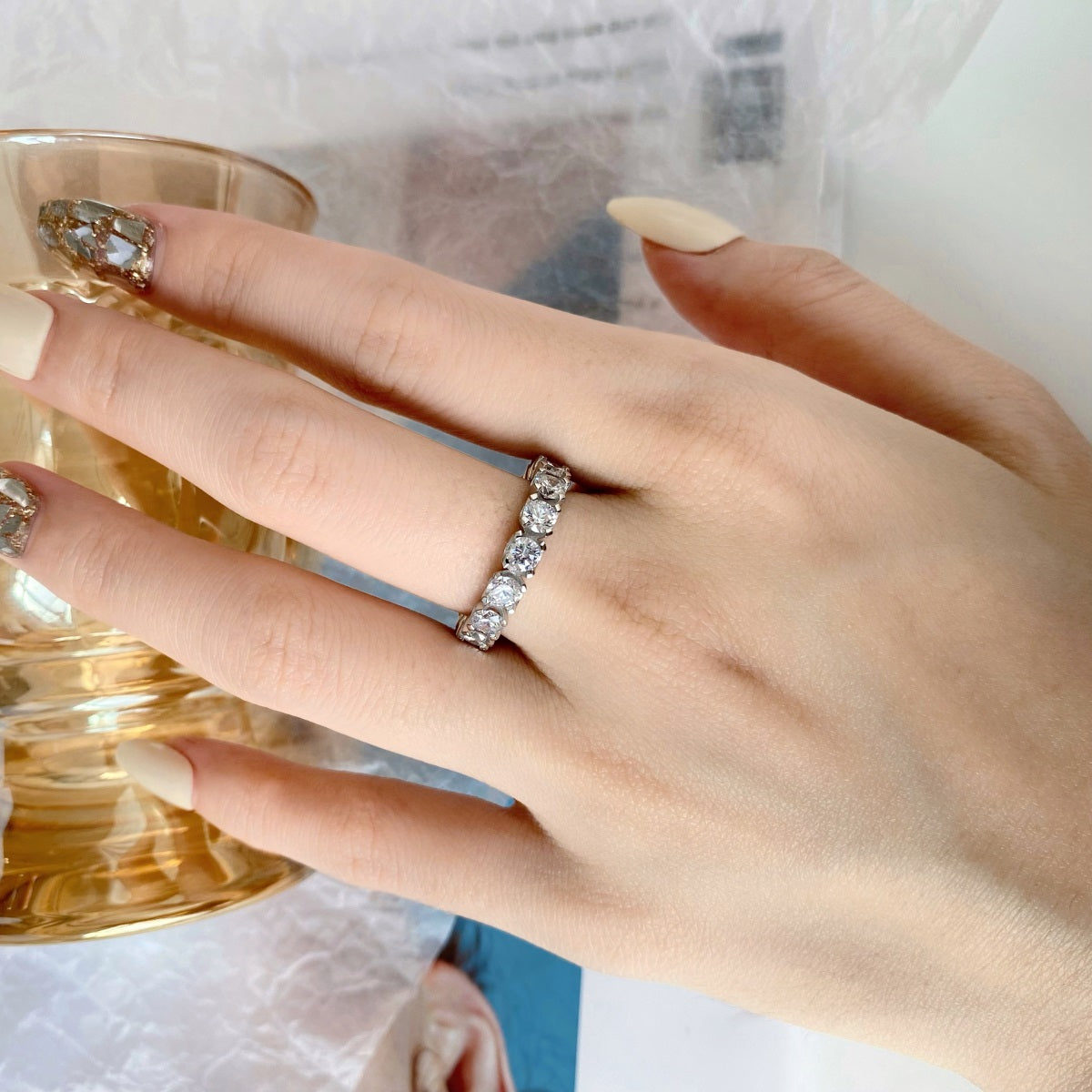 [GALE]Eternity Round Cut Tennis Ring