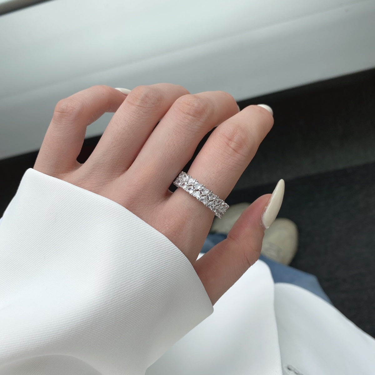 [GALE]Sparkling Full Heart Ring