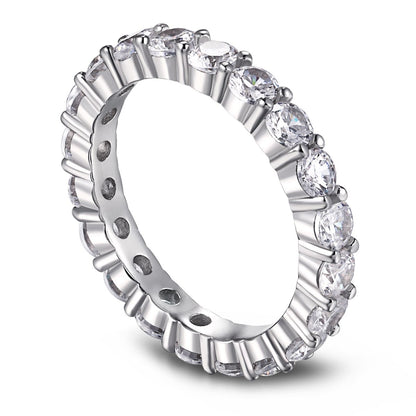 [GALE]Sparkling Round Cut Tennis Ring