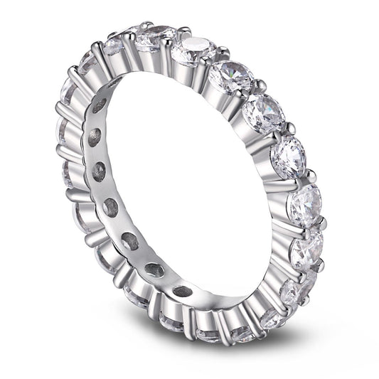 [NOVO]Funkelnder Tennisring mit rundem Schliff