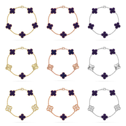 [GALE]CLOVER 5 MOTIF PURPLE STRIPES BRACELET COLLECTION