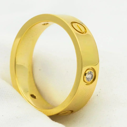 [NOVO]ラブリング 5.5mm 3ダイヤモンド ゴールド