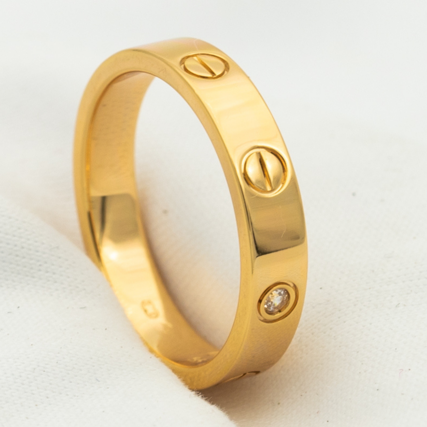 [NOVO] Liebesring 4 mm, 1 Diamant, Roségold