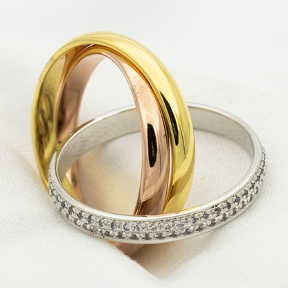 [NOVO]TRINITY RING GOLD ROSA GOLD SILBER DIAMANTEN 