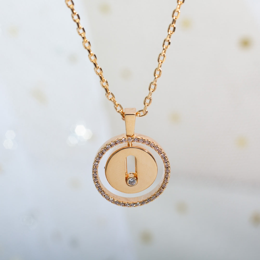 [GALE]LUCKY MOVE PM NECKLACE PINK GOLD DIAMOND