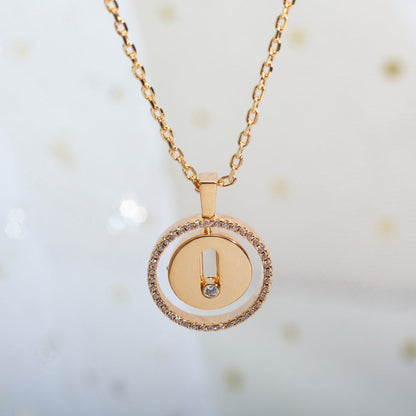 [GALE]LUCKY MOVE PM NECKLACE PINK GOLD DIAMOND