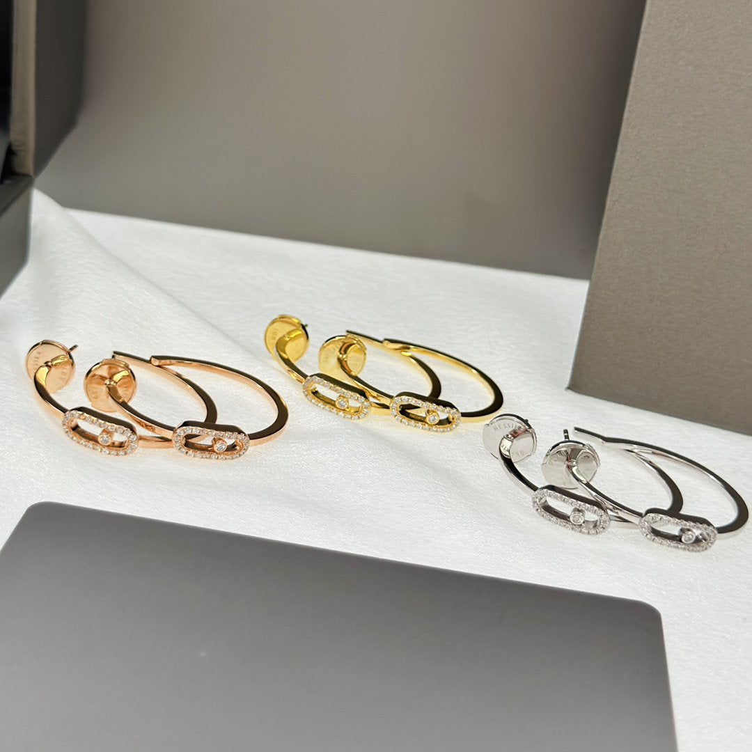 [GALE]CREOLES MOVE UNO PM DIAMOND EARRINGS
