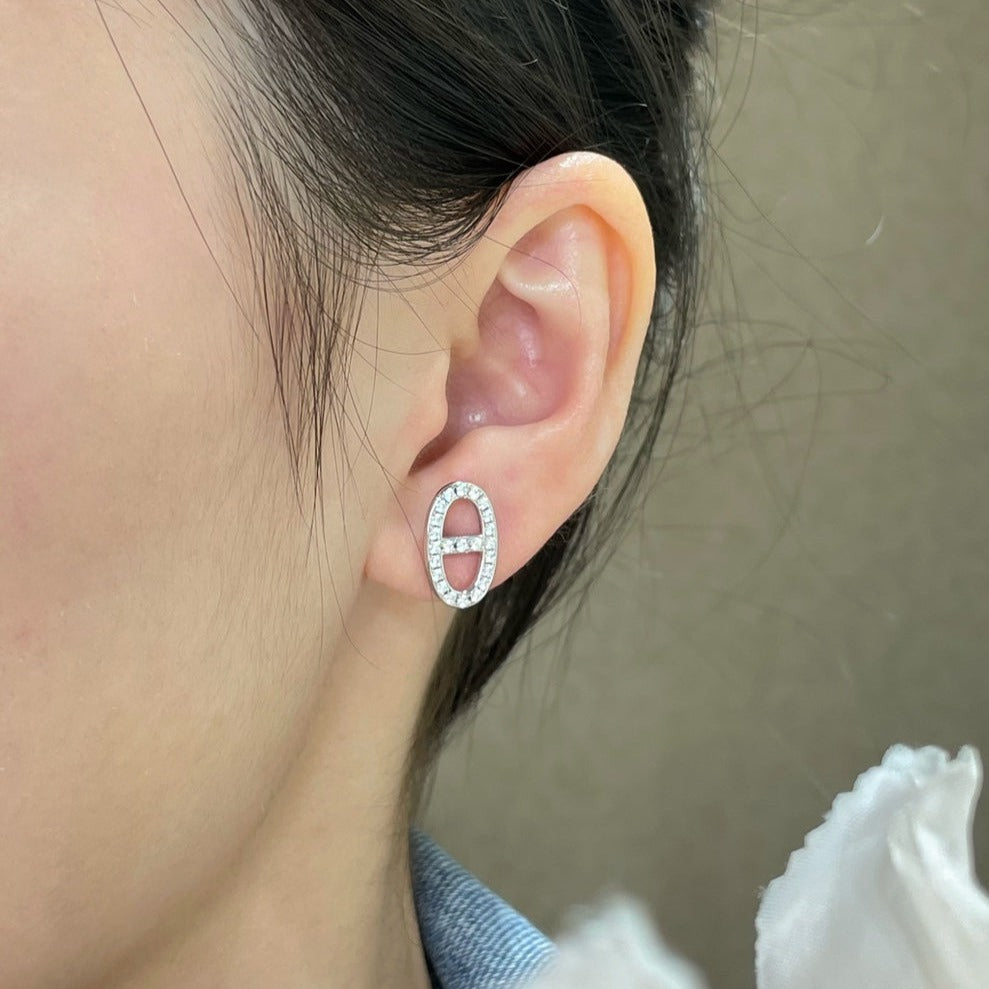 [NOVO]HM フルダイヤモンド ピッグノーズ スタッドピアス