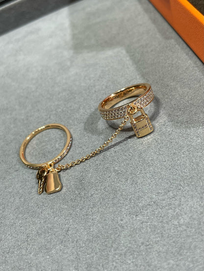 [NOVO]HM ケリー クロシェット ダブルリング ダイヤモンド付き