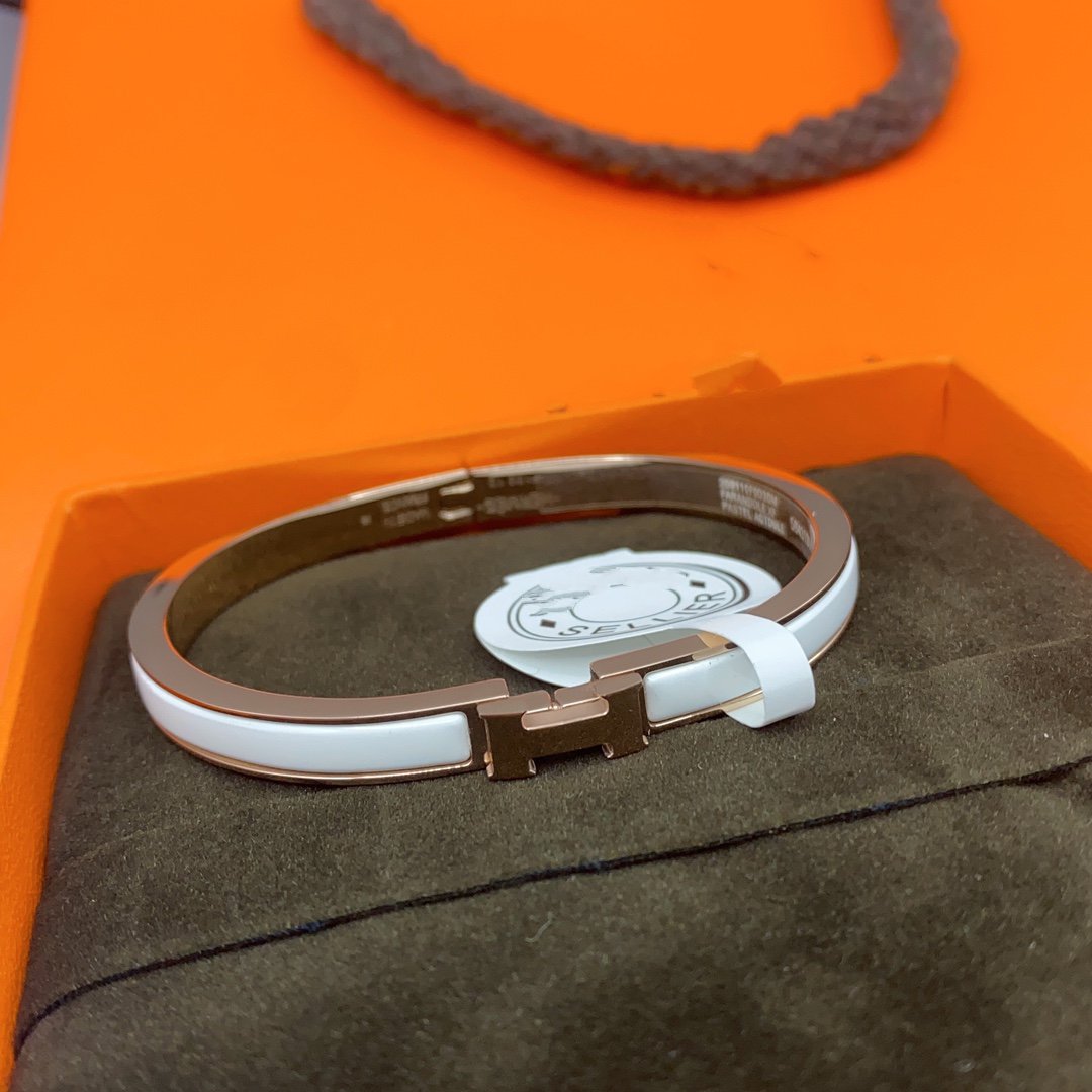 [GALE]CLASSIC HM CLIC WHITE 8MM ENAMEL BRACELET