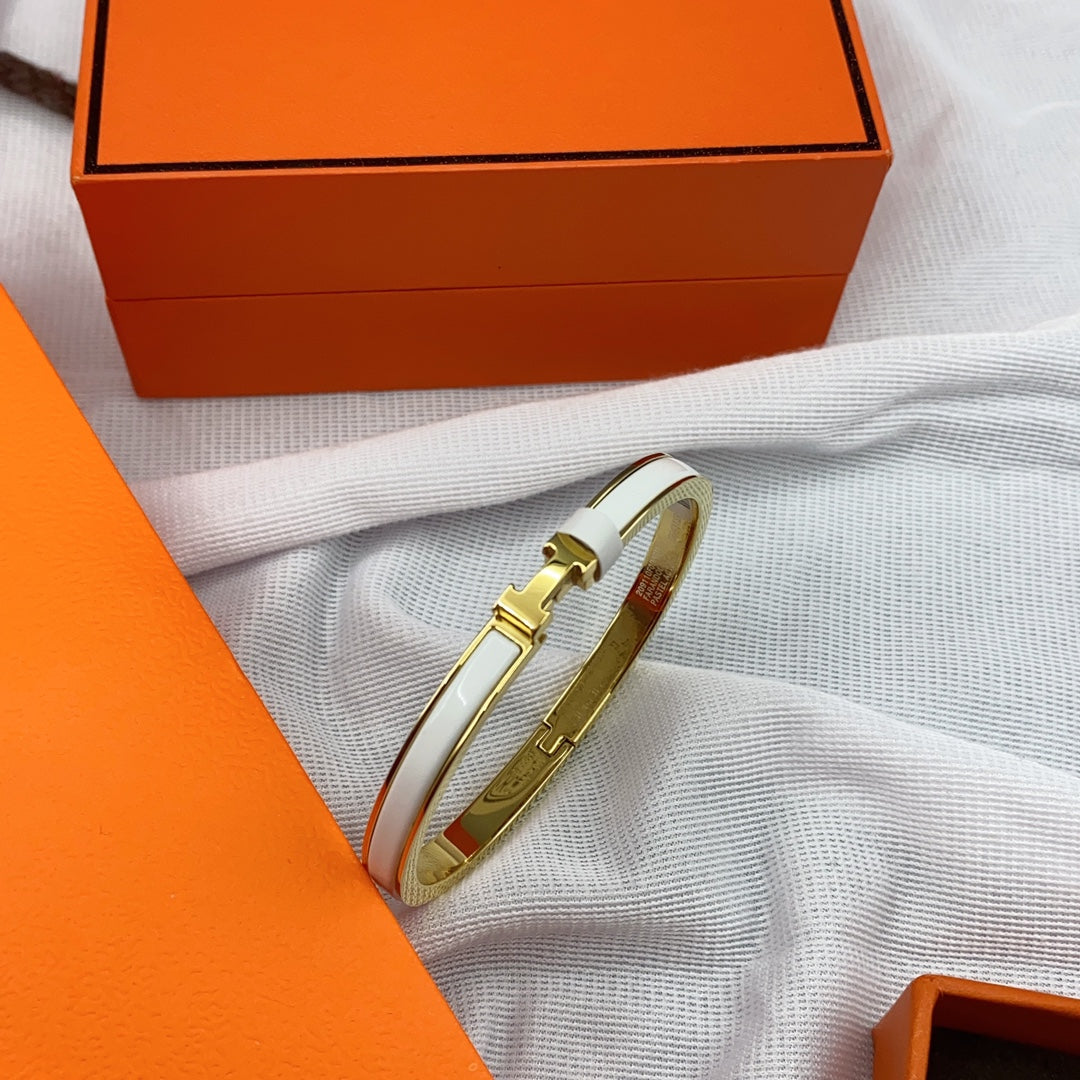 [GALE]CLASSIC HM CLIC WHITE 8MM ENAMEL BRACELET