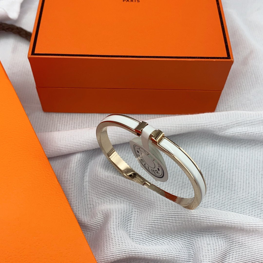 [GALE]CLASSIC HM CLIC WHITE 8MM ENAMEL BRACELET