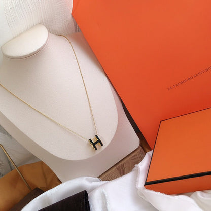 [NOVO]HM CLIC SCHWARZES EMAILLE-GOLD-KETTE
