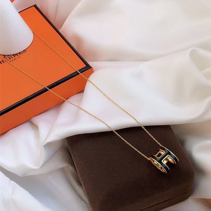 [NOVO]HM CLIC SCHWARZES EMAILLE-GOLD-KETTE