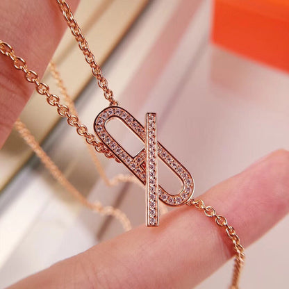 [GALE]HM FIRE PIG NOSE NECKLACE TRENDY STREET