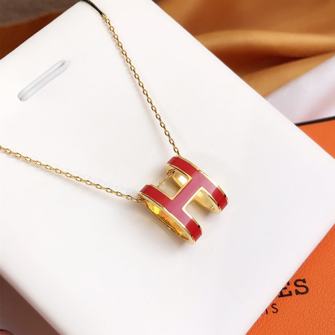 [NOVO]HM CLIC ROTE EMAILLE-GOLD-KETTE