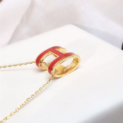 [NOVO]HM CLIC ROTE EMAILLE-GOLD-KETTE