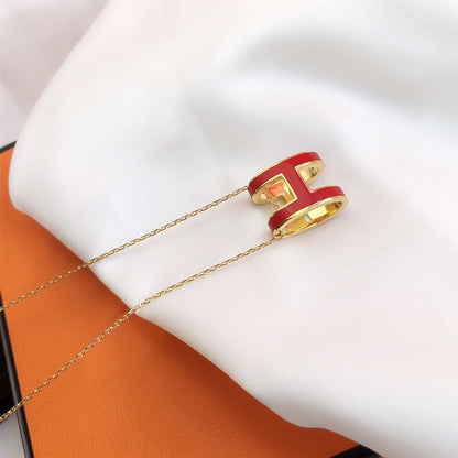[NOVO]HM CLIC ROTE EMAILLE-GOLD-KETTE