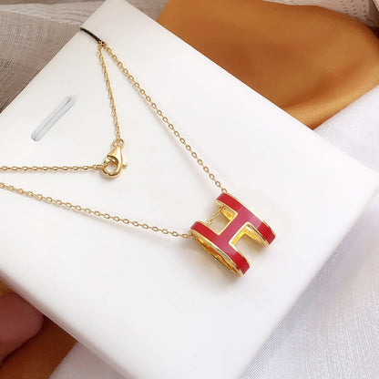 [NOVO]HM CLIC ROTE EMAILLE-GOLD-KETTE