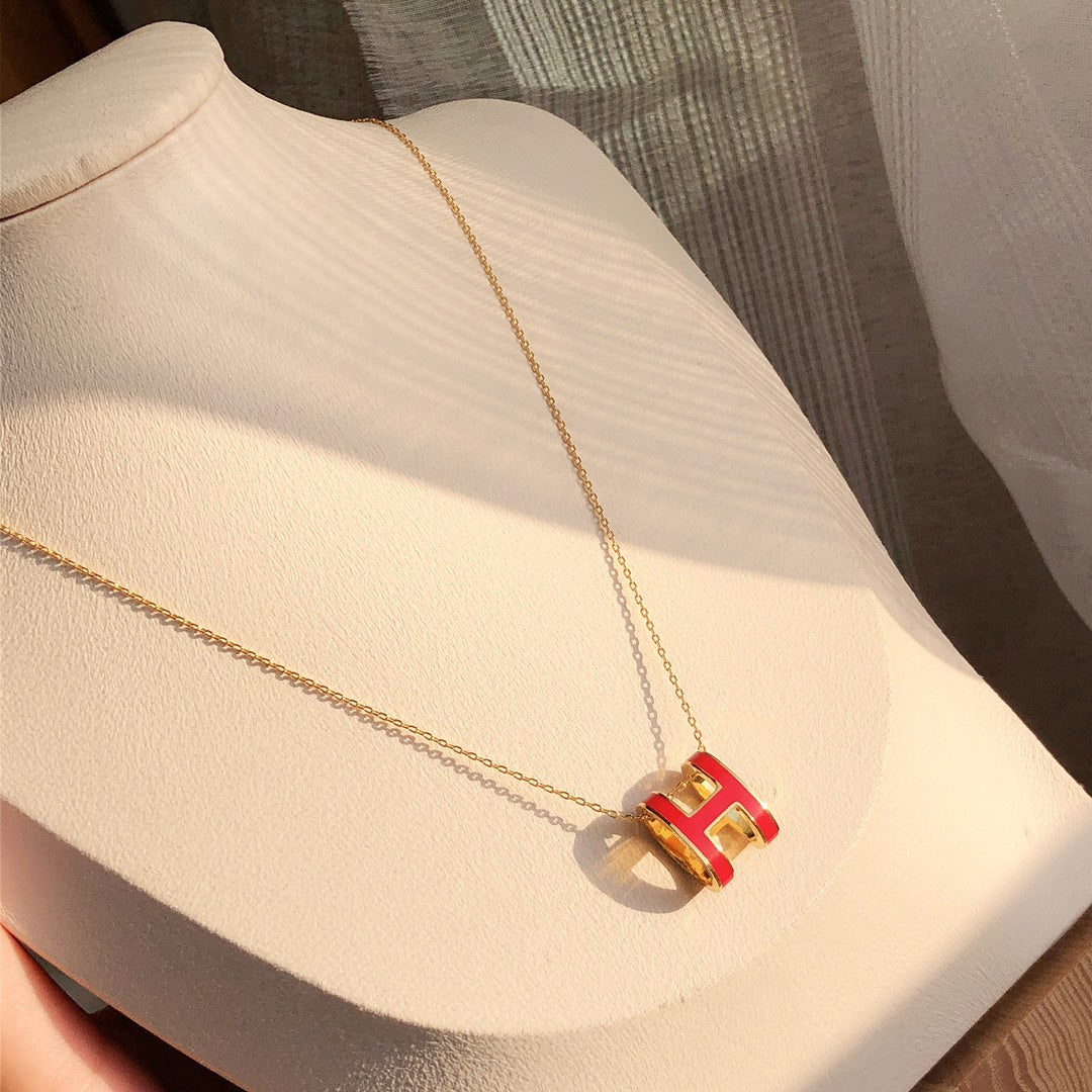 [NOVO]HM CLIC ROTE EMAILLE-GOLD-KETTE