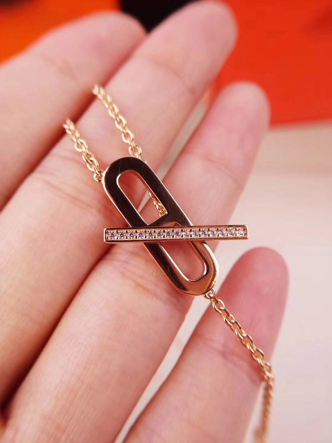 [NOVO]HM HALSKETTE PLATIN ROSÉGOLD DIAMANT