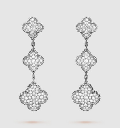 [NOVO] KLEE-MOTIV-DIAMANT-SILBER-TROPFENOHRRINGE