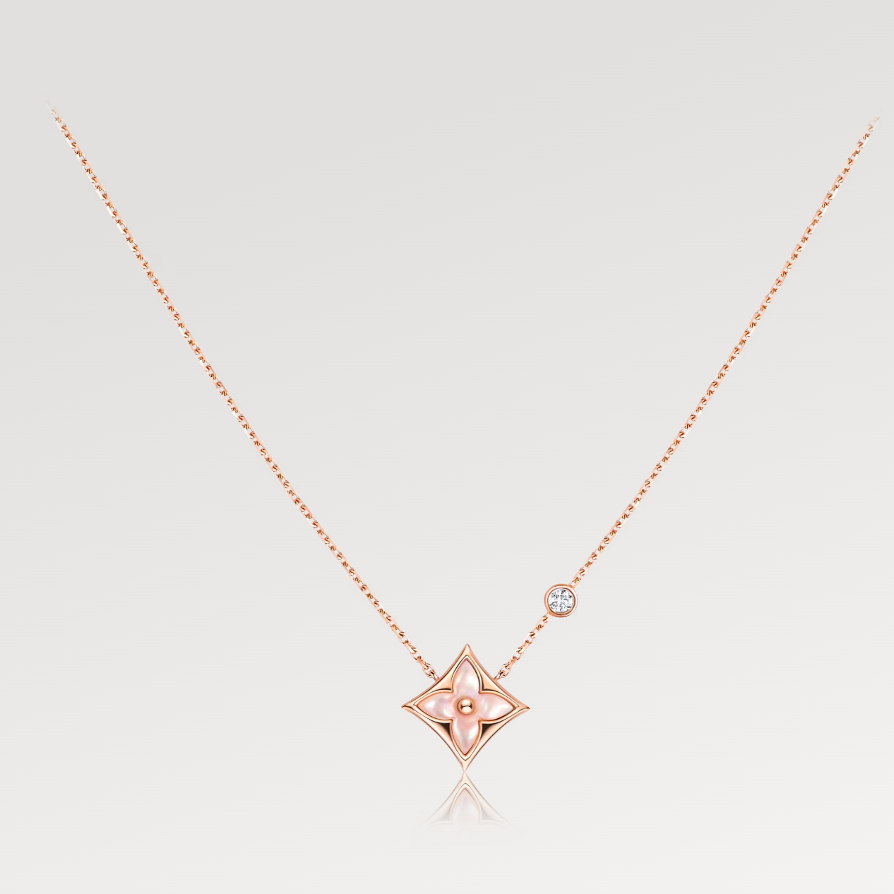 [NOVO]STAR PINK MOP 1 DIAMANT PINK GOLD HALSKETTE