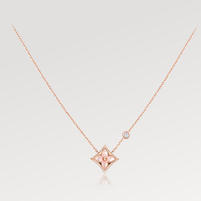 [NOVO]STAR PINK MOP 1 DIAMANT PINK GOLD HALSKETTE