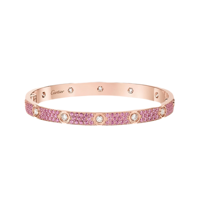 [GALE]2026 PAVE GEMSTONE LOVE BRACELET 6.1MM 10 DIAMONDS