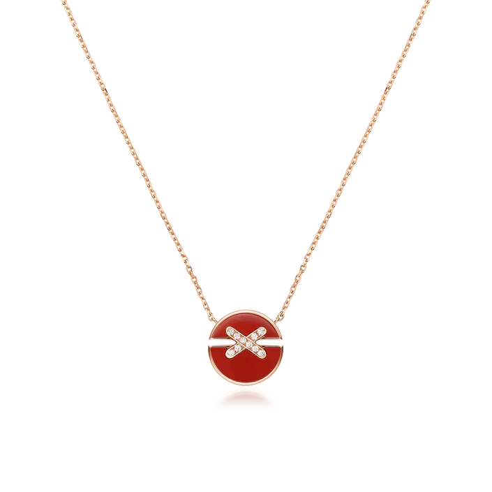 [NOVO]JEUX DE ROSÉGOLD-DIAMANT-HALSKETTE