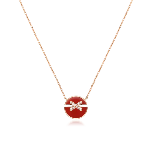 [NOVO]JEUX DE ROSÉGOLD-DIAMANT-HALSKETTE