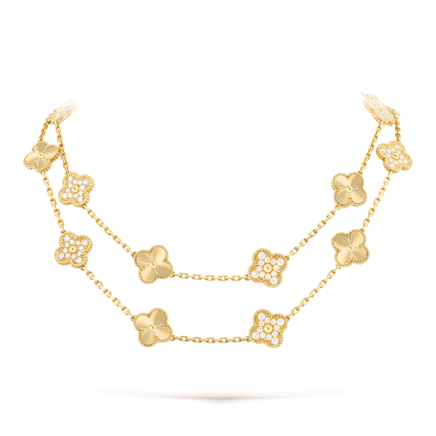 [GALE]CLOVER 20 MOTIFS LASER DIAMOND NECKLACE