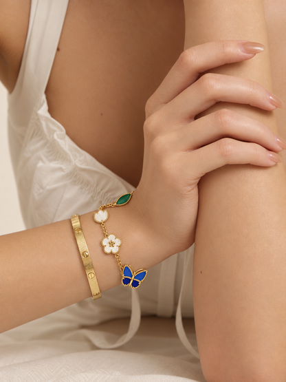 [GALE] Lucky Spring Butterfly 5-Motif & LOVE Unlimited Bracelet Stack Set
