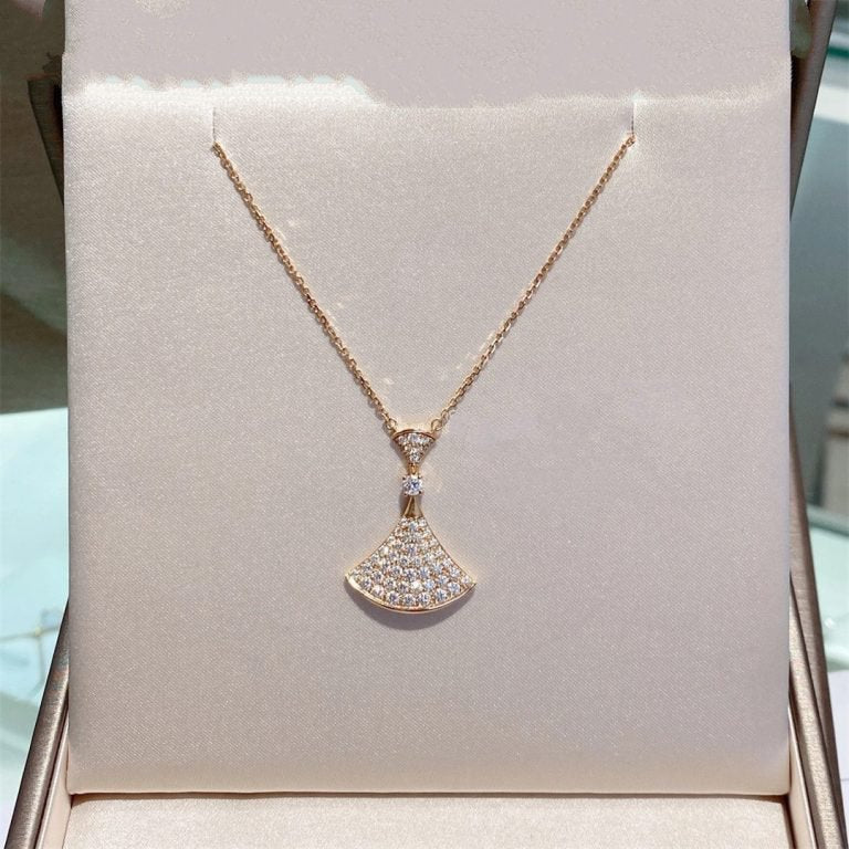 [GALE]DREAM NECKLACE PINK GOLD FULL DIAMOND