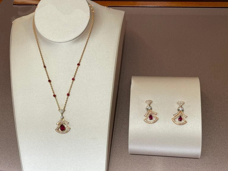 [GALE]DREAM NECKLACE CARNELIAN DIAMOND PINK GOLD