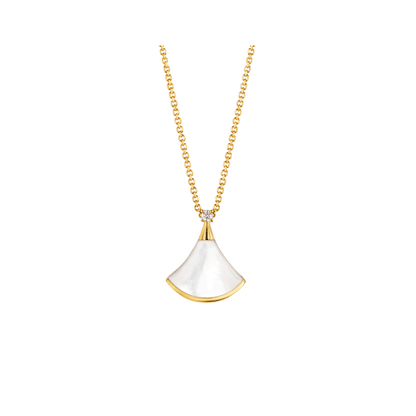 [GALE]DREAM NECKLACE WHITE MOP GOLD 1 DIAMOND