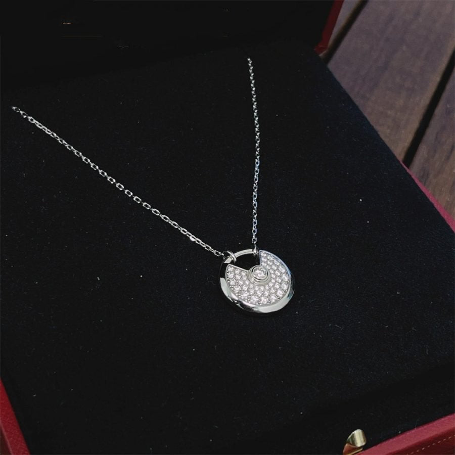 [GALE]AMULETTE SILVER FULL DIAMOND NECKLACE