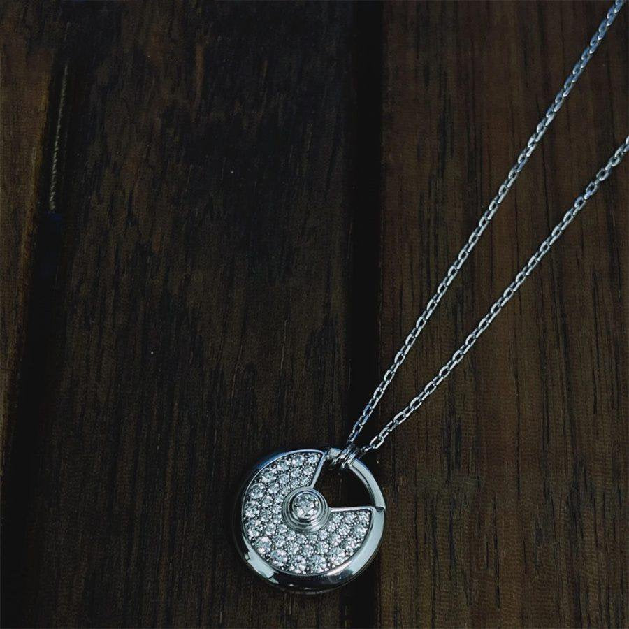 [GALE]AMULETTE SILVER FULL DIAMOND NECKLACE
