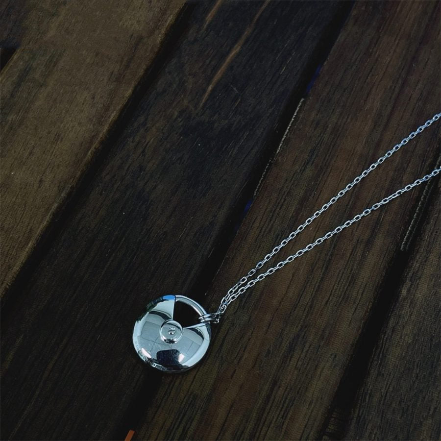 [GALE]AMULETTE SILVER FULL DIAMOND NECKLACE