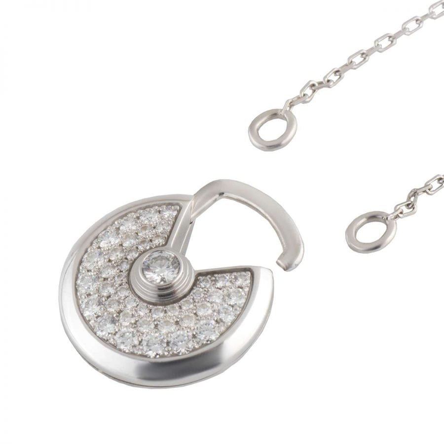 [GALE]AMULETTE SILVER FULL DIAMOND NECKLACE